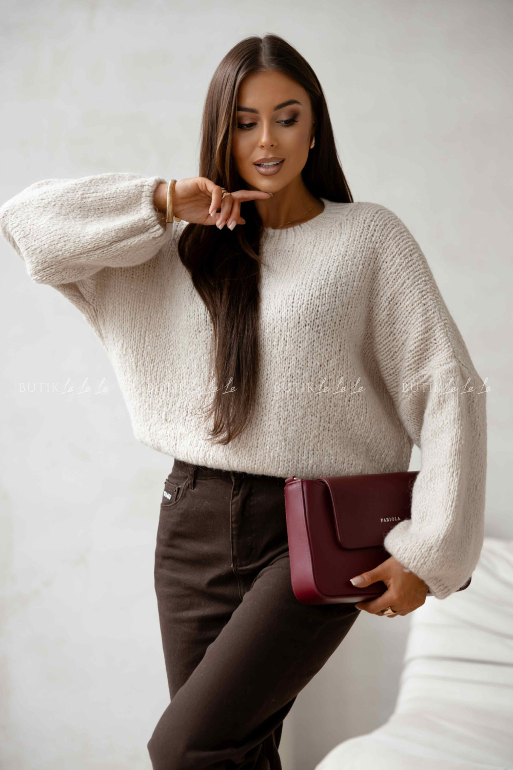 Sweter kremowy Amando - butiklalala.pl