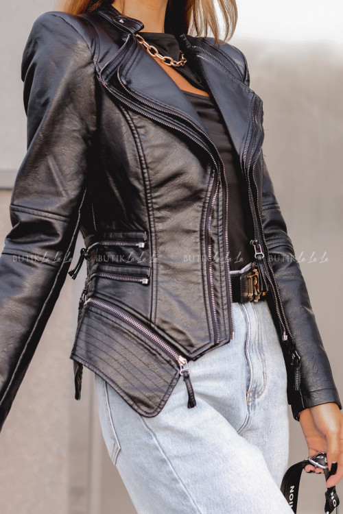 Kurtka ramoneska czarna krótka Valentino