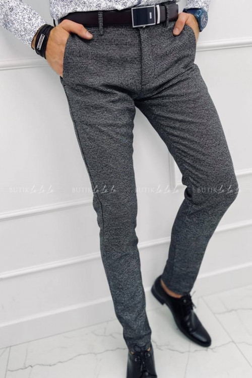 Spodnie męskie szare w kratkę S2 2