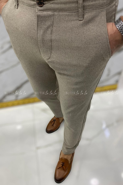 Spodnie męskie beżowe