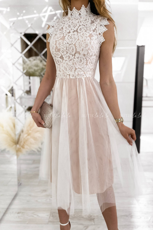 sukienka biało beżowa Tiffi 1