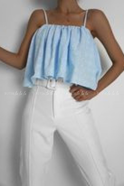 Bluzka hiszpanka niebieska Auriana