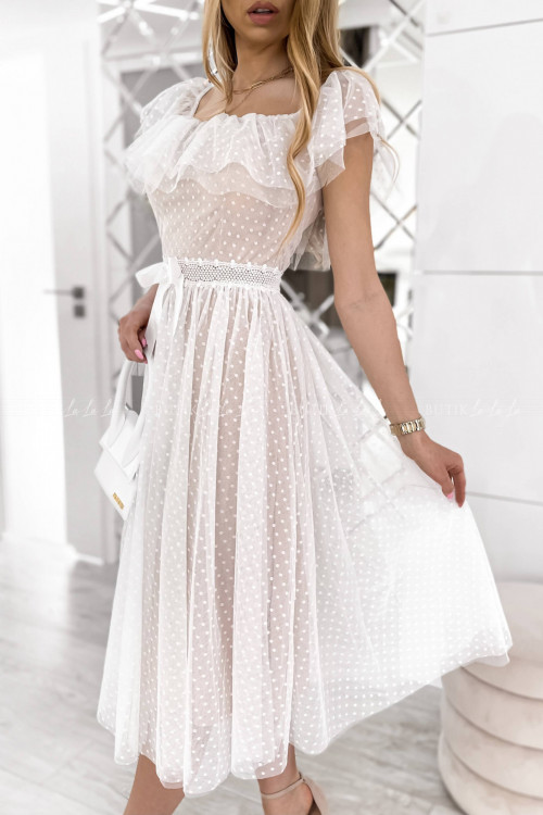 sukienka midi tiulowa biała Margot 1