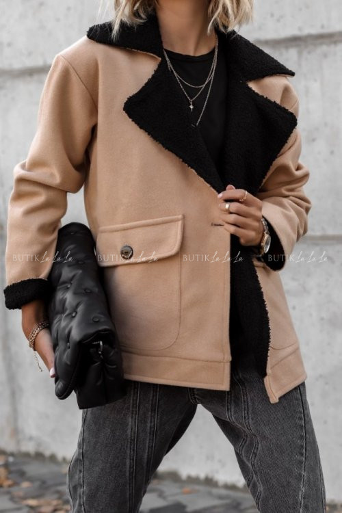 kożuszek beżowo czarny Toronto