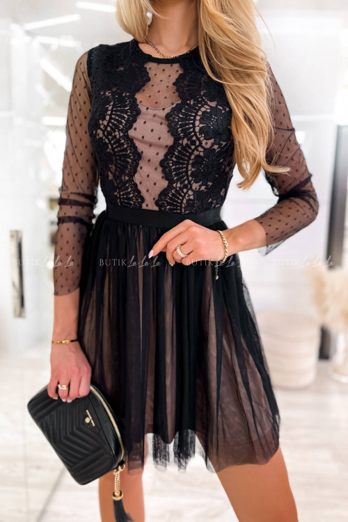 Sukienka czarno-beżowa Mercy