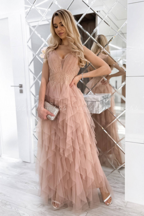 Sukienka nude maxi Versi 5