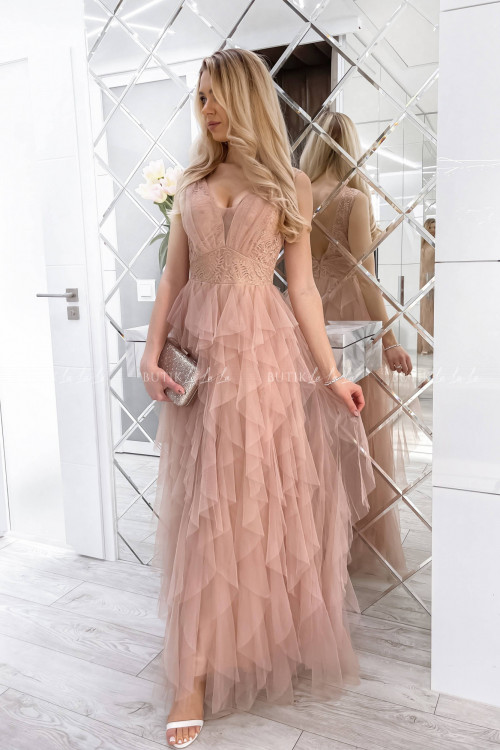 Sukienka nude maxi Versi 6