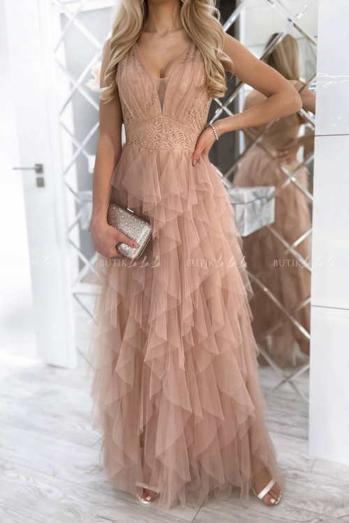 Sukienka nude maxi Versi 2