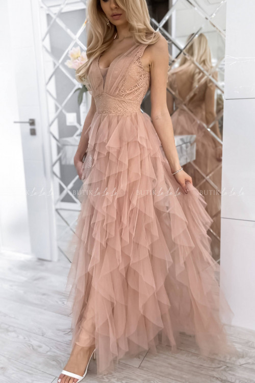 Sukienka nude maxi Versi 1