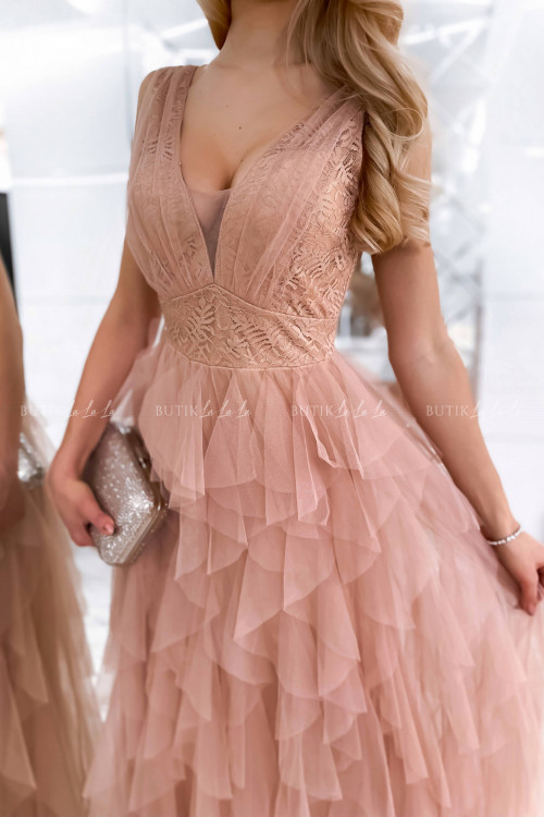 Sukienka nude maxi Versi