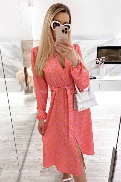 Sukienka różowo pomarańczowa Lissa 6