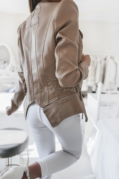 Kurtka ramoneska beżowa krótka Valentino 5