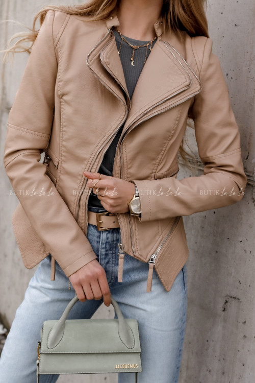 Kurtka ramoneska beżowa krótka Valentino 1