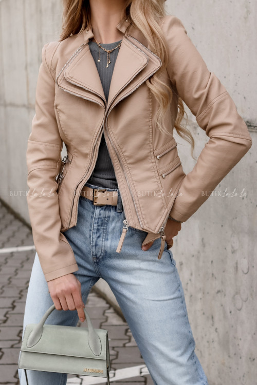 Kurtka ramoneska beżowa krótka Valentino 4