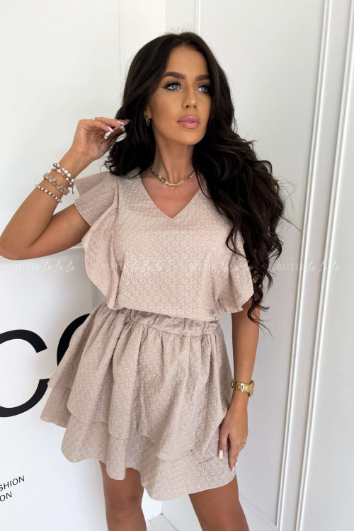 Sukienka ażurowa beżowa Kate