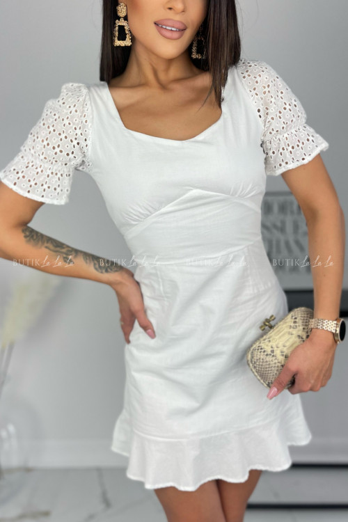 sukienka biała ażurowa Chiaon