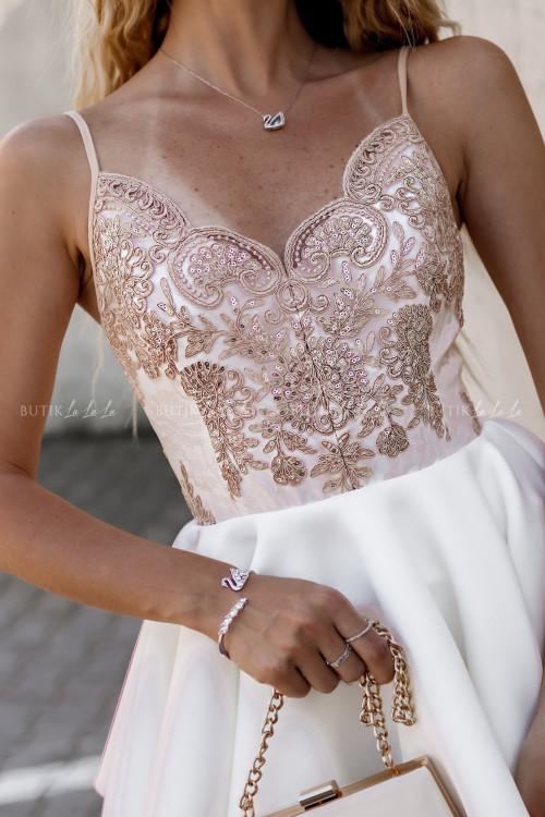 sukienka kremowo-złota- Emossi 3