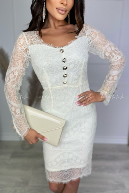sukienka kremowa koronkowa Niva