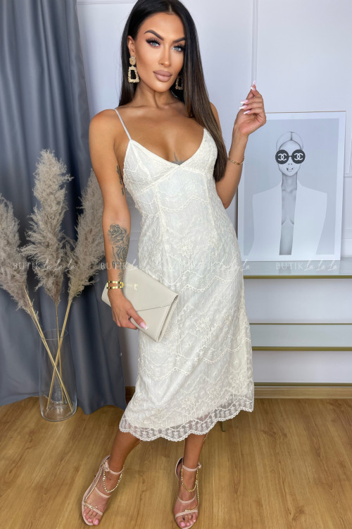 Sukienka koronkowa kremowa Casablanca 3