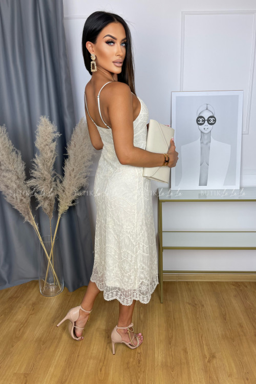 Sukienka koronkowa kremowa Casablanca 4