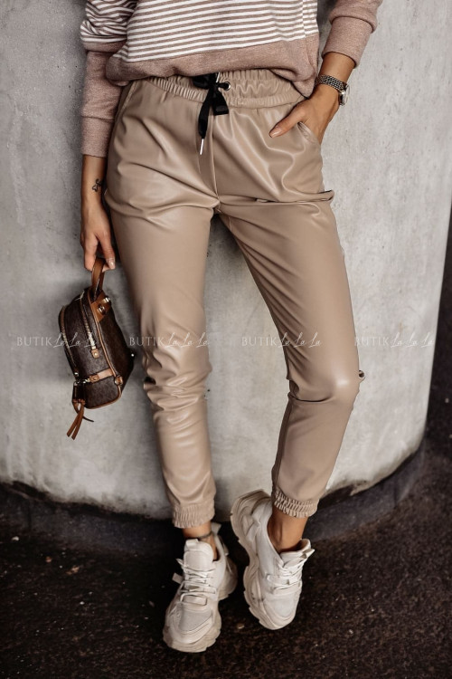 spodnie beżowe skajowe Hervis