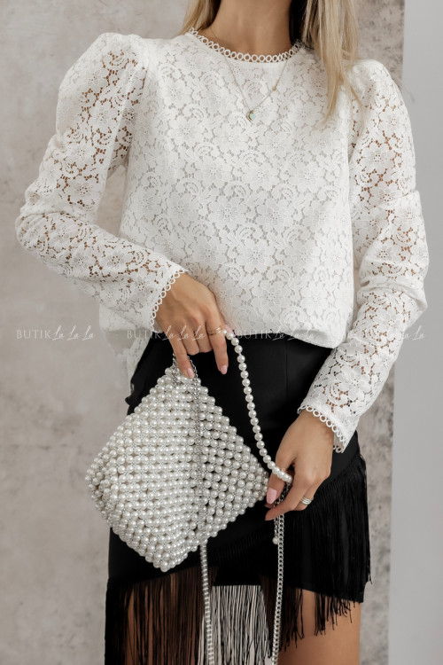 Koszula biała z koronką Keria