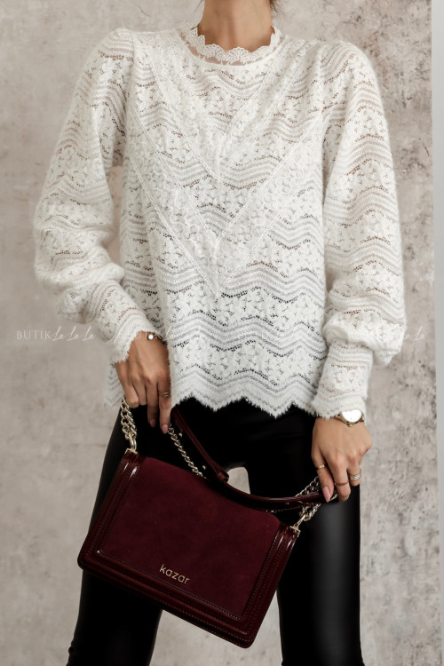 Bluzka biała ażurowa Loria