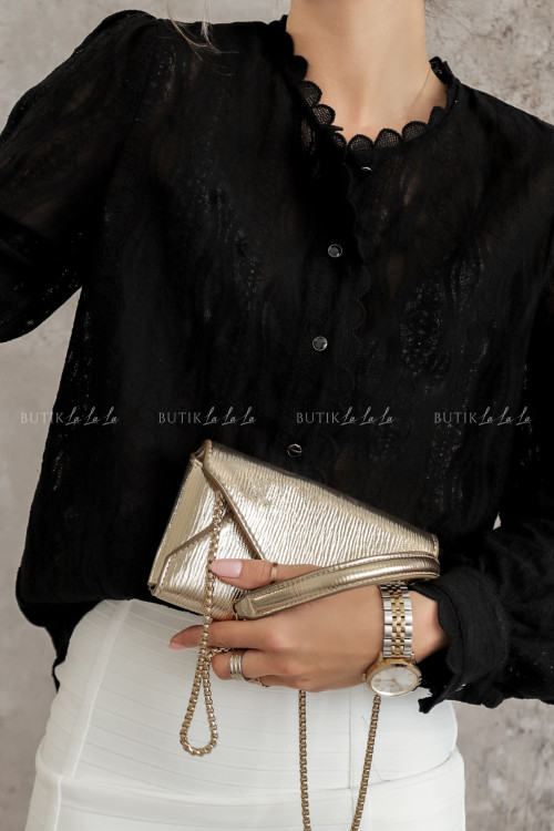 Bluzka koszulowa czarna Charlior