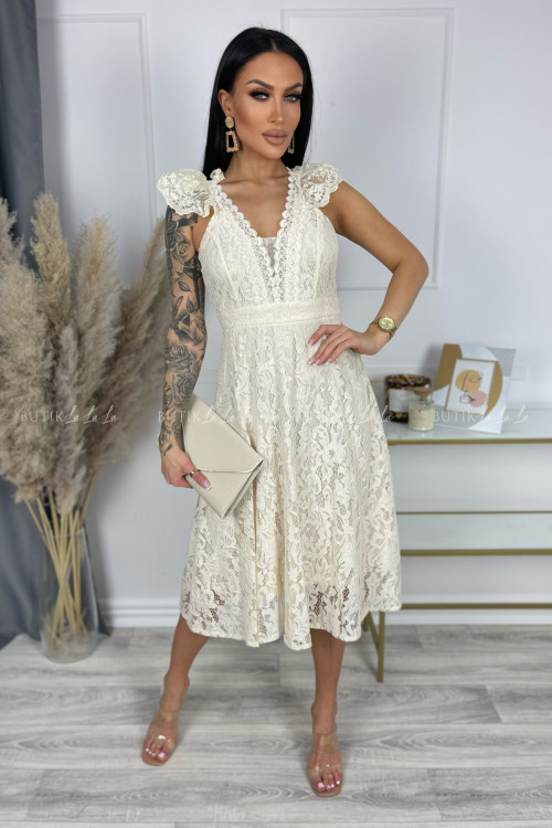 Sukienka koronkowa kremowa Elisa 3