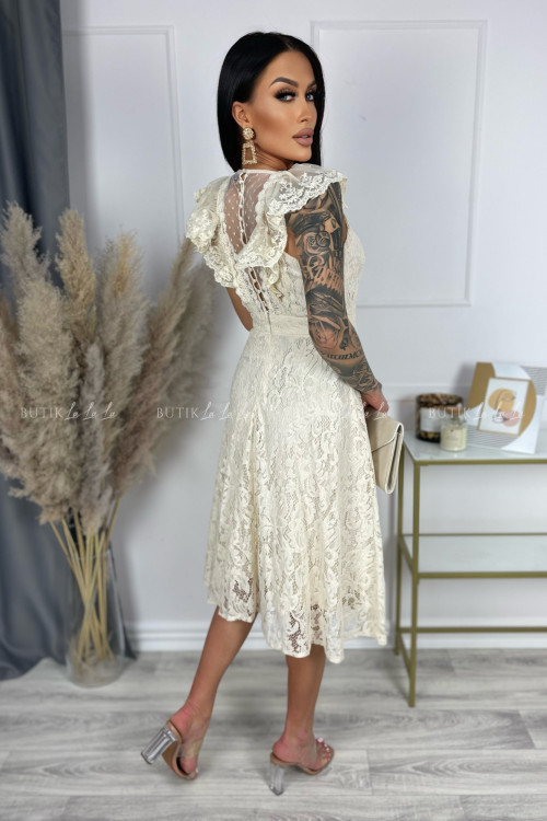 Sukienka koronkowa kremowa Elisa 4