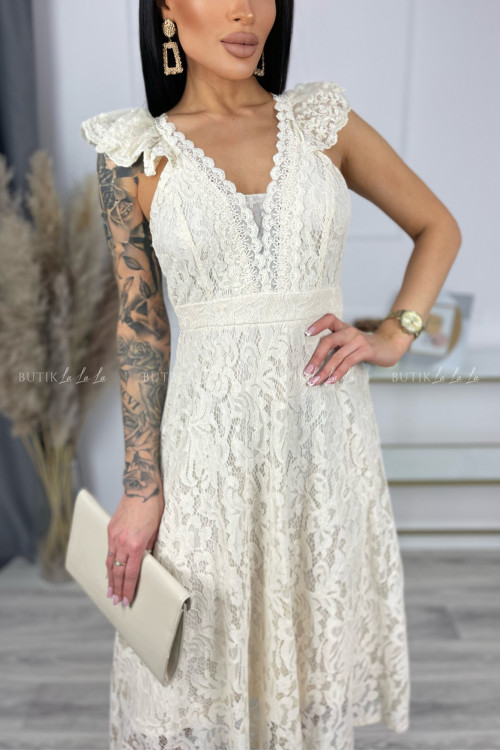 Sukienka koronkowa kremowa Elisa 2