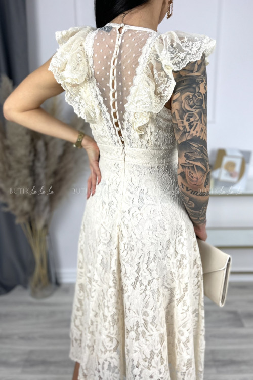 Sukienka koronkowa kremowa Elisa 1