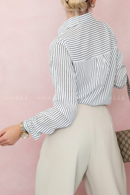 Spodnie materiałowe z prostymi nogawkami kremowe Nerion 8