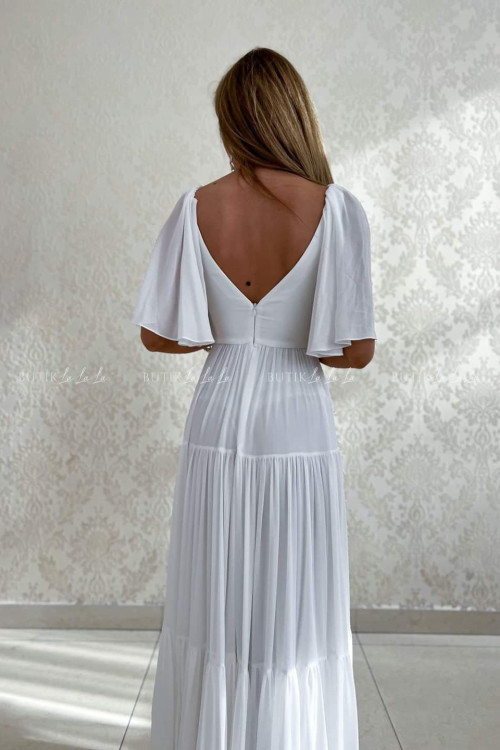 sukienka biała maxi Mamatex 2