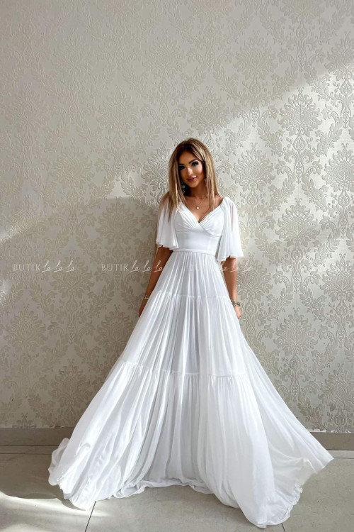 sukienka biała maxi Mamatex