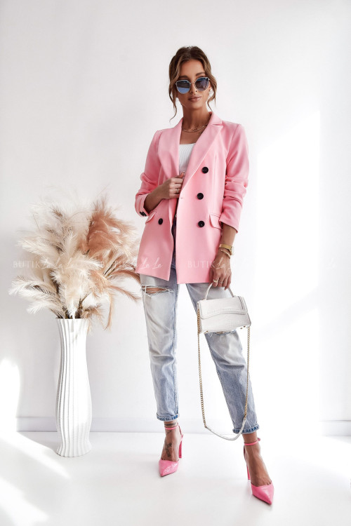 Marynarka dwurzędowa różowa Bella 2