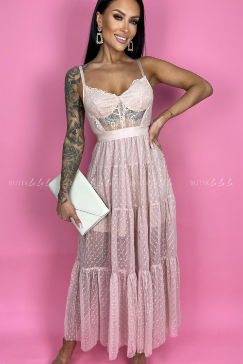 Sukienka pudrowa midi Olimpia