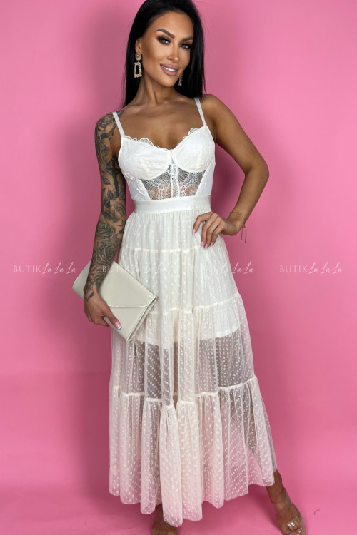 Sukienka kremowa midi Olimpia 3