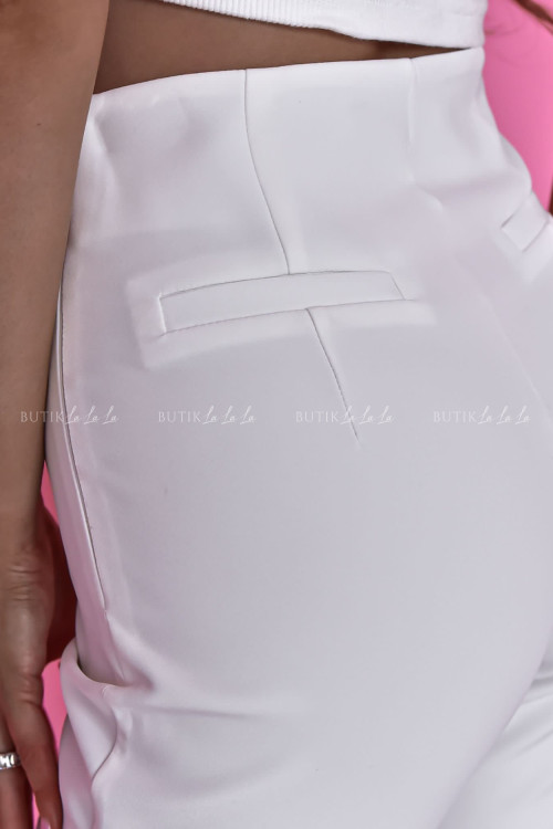 Spodnie z szerszymi nogawkami ecru Monica 2