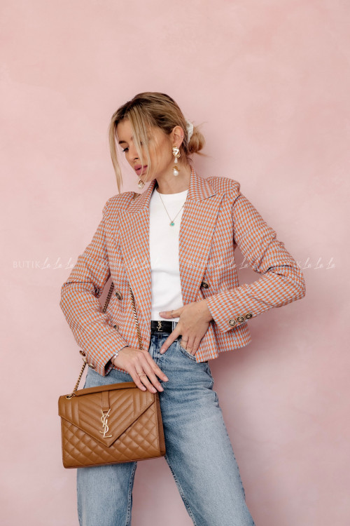 Marynarka o krótszym kroju w kratkę Talisima 3