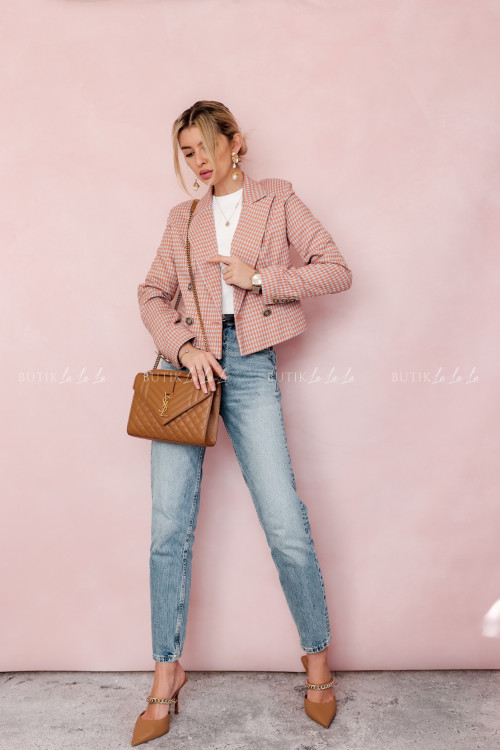 Marynarka o krótszym kroju w kratkę Talisima 5