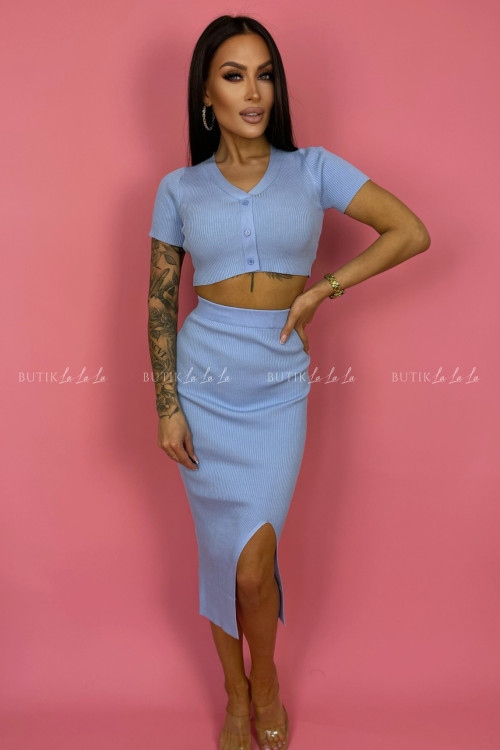 Komplet prążkowany niebieski Adelph 1