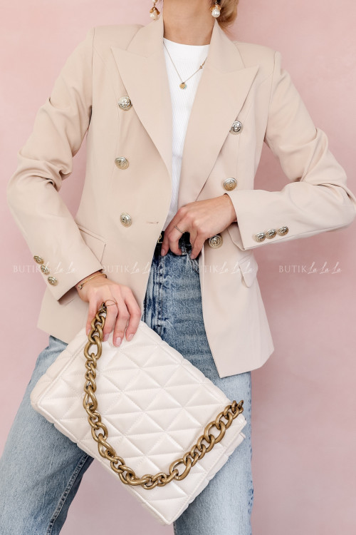 Marynarka dwurzędowa beżowa Dahalia