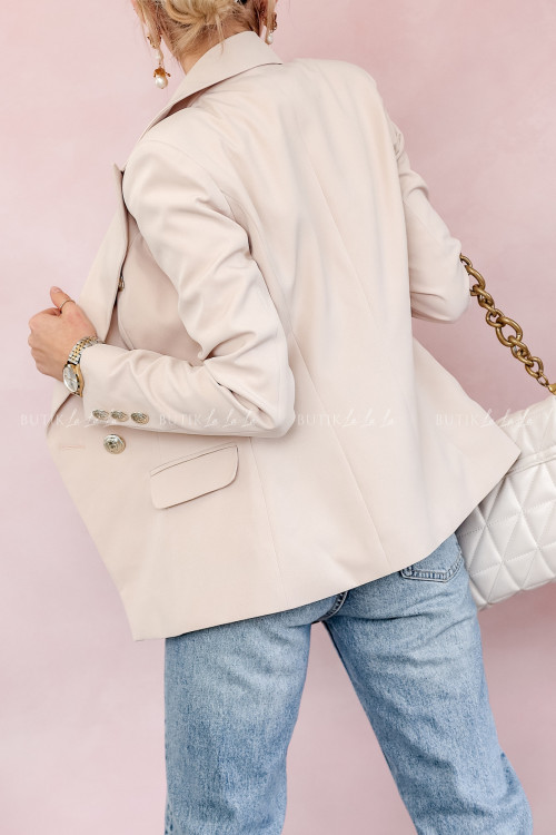 Marynarka dwurzędowa beżowa Dahalia 3