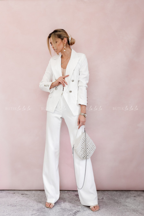 Spodnie proste białe Marigold 2