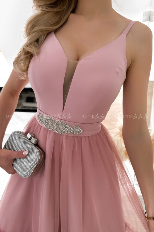 Sukienka midi pudrowa Lesley