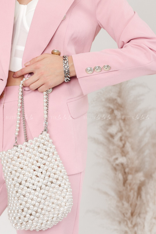 Marynarka dwurzędowa pudrowa Dahalia 2