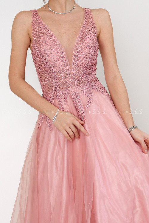 Sukienka maxi różowa Lorasa