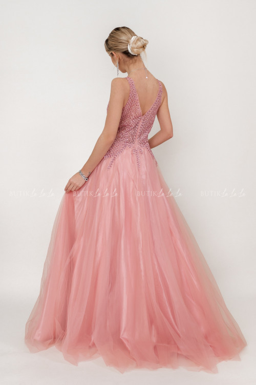 Sukienka maxi różowa Lorasa 4