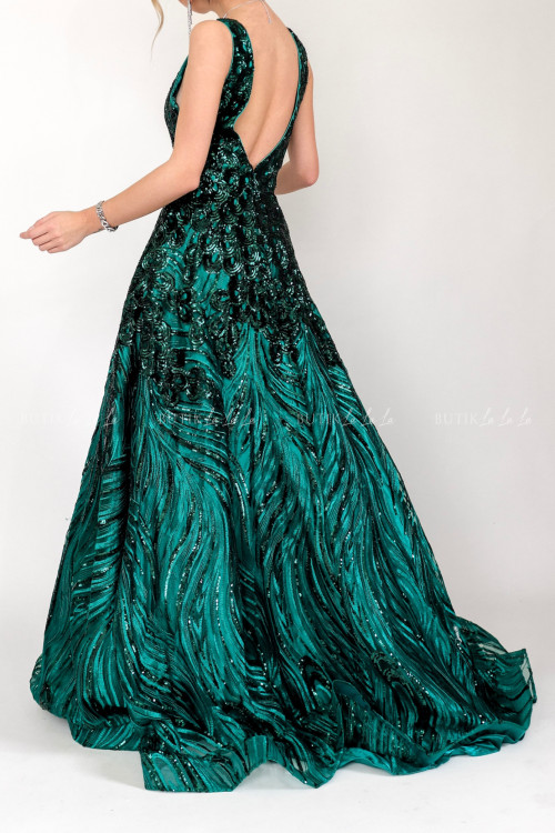 Sukienka maxi butelkowa zieleń Abigail 2